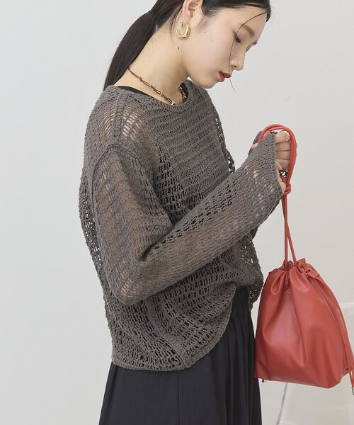 AMERICAN HOLIC（アメリカンホリック）の「刺繍メッシュプルオーバー（ニット/セーター・レディース・チャコールグレー/アイボリー・FREE）」の12枚目の写真