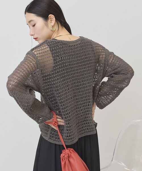 AMERICAN HOLIC（アメリカンホリック）の「刺繍メッシュプルオーバー（ニット/セーター・レディース・チャコールグレー/アイボリー・FREE）」の13枚目の写真