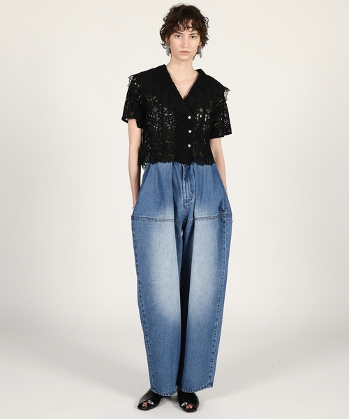 PRANK PROJECT（プランクプロジェクト）の「【2026Summer Pre-Order】スカラップレースセーラーシャツ / Scallop Lace Sailor Shirt（シャツ/ブラウス・レディース・ホワイト/ブラック・FREE）」の5枚目の写真