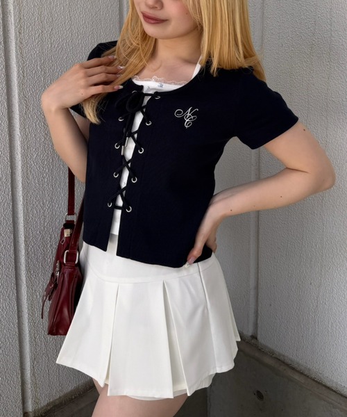 continuer de NICE CLAUP（コンティニューデナイスクラップ）の「レースUPドッキングプルオーバー（Tシャツ/カットソー・レディース・イエロー/ネイビー/ドット/その他11/オフホワイト/ボルドー/その他12/ブルー系その他・FREE）」の22枚目の写真