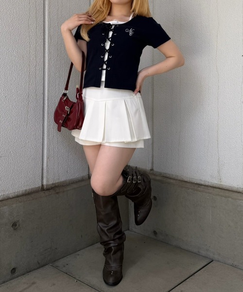 continuer de NICE CLAUP（コンティニューデナイスクラップ）の「レースUPドッキングプルオーバー（Tシャツ/カットソー・レディース・イエロー/ネイビー/ドット/その他11/オフホワイト/ボルドー/その他12/ブルー系その他・FREE）」の20枚目の写真