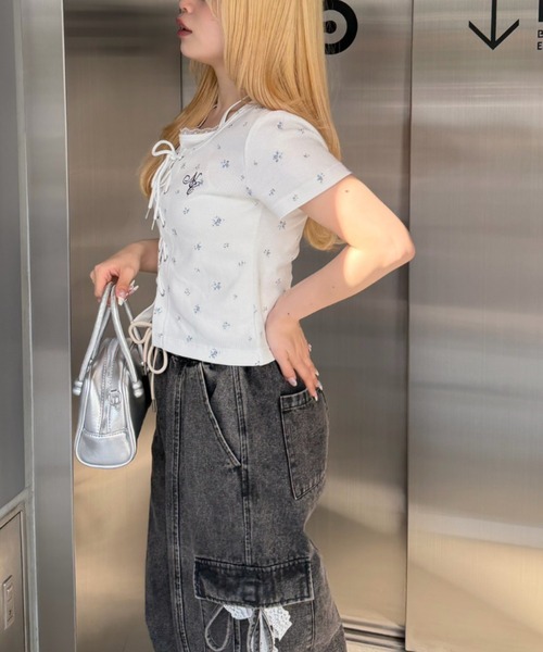 continuer de NICE CLAUP（コンティニューデナイスクラップ）の「レースUPドッキングプルオーバー（Tシャツ/カットソー・レディース・イエロー/ネイビー/ドット/その他11/オフホワイト/ボルドー/その他12/ブルー系その他・FREE）」の14枚目の写真