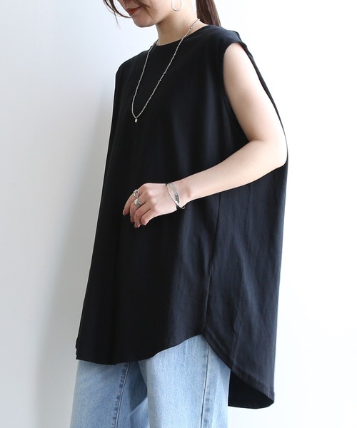 and it_(アンドイット)の「ノースリーブ チュニック(Tシャツ/カットソー・レディース・オフホワイト/ブラック/ブラウン・M)」の20枚目の写真