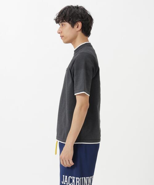 Jack Bunny!!(ジャックバニー)の「14G2P天竺度詰め半袖PEモックネックニットプルオーバー(Tシャツ/カットソー・メンズ・ホワイト/グレー・X-LARGE/LARGE/MEDIUM)」の18枚目の写真