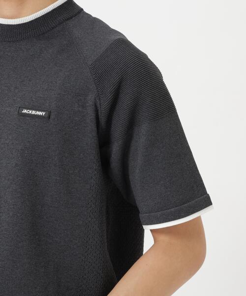 Jack Bunny!!(ジャックバニー)の「14G2P天竺度詰め半袖PEモックネックニットプルオーバー(Tシャツ/カットソー・メンズ・ホワイト/グレー・X-LARGE/LARGE/MEDIUM)」の15枚目の写真