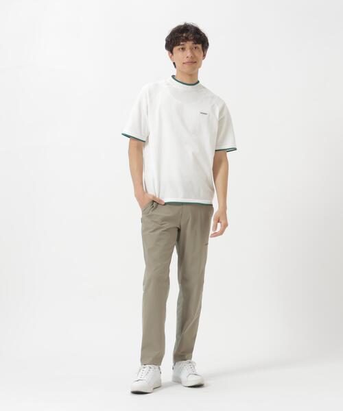 Jack Bunny!!(ジャックバニー)の「14G2P天竺度詰め半袖PEモックネックニットプルオーバー(Tシャツ/カットソー・メンズ・ホワイト/グレー・X-LARGE/LARGE/MEDIUM)」の9枚目の写真