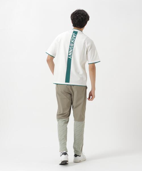 Jack Bunny!!(ジャックバニー)の「14G2P天竺度詰め半袖PEモックネックニットプルオーバー(Tシャツ/カットソー・メンズ・ホワイト/グレー・X-LARGE/LARGE/MEDIUM)」の8枚目の写真