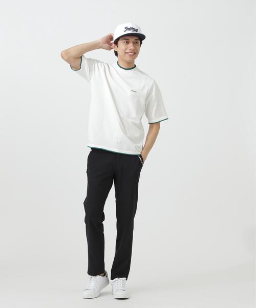 Jack Bunny!!(ジャックバニー)の「14G2P天竺度詰め半袖PEモックネックニットプルオーバー(Tシャツ/カットソー・メンズ・ホワイト/グレー・X-LARGE/LARGE/MEDIUM)」の7枚目の写真