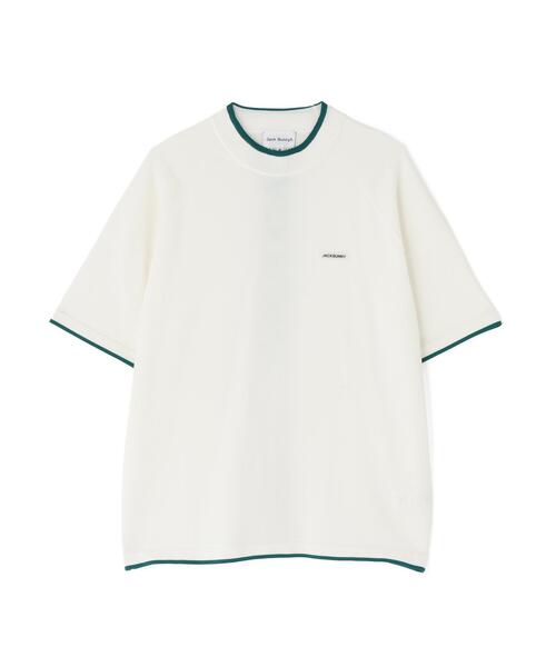Jack Bunny!!(ジャックバニー)の「14G2P天竺度詰め半袖PEモックネックニットプルオーバー(Tシャツ/カットソー・メンズ・ホワイト/グレー・X-LARGE/LARGE/MEDIUM)」の4枚目の写真