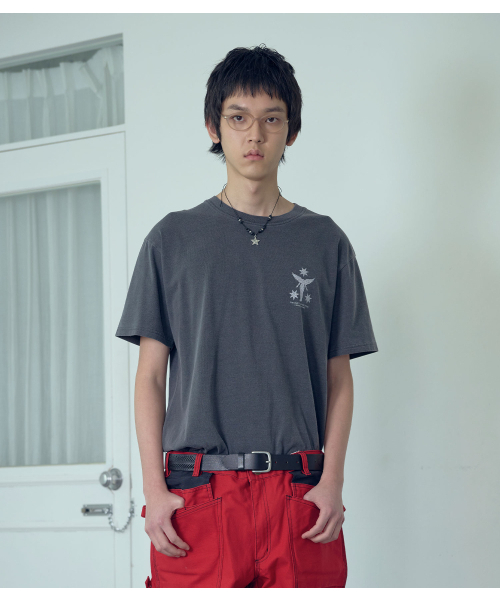 NICE GHOST CLUB(ナイスゴーストクラブ)の「SANCTUM SOCIETY PIGMENT DYED TEE_CHARCOAL(NG2GMUT518A)(Tシャツ/カットソー・レディース・チャコール・SMALL/MEDIUM/LARGE)」の1枚目の写真