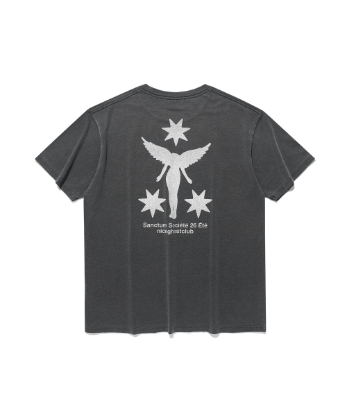 NICE GHOST CLUB(ナイスゴーストクラブ)の「SANCTUM SOCIETY PIGMENT DYED TEE_CHARCOAL(NG2GMUT518A)(Tシャツ/カットソー・レディース・チャコール・SMALL/MEDIUM/LARGE)」の5枚目の写真