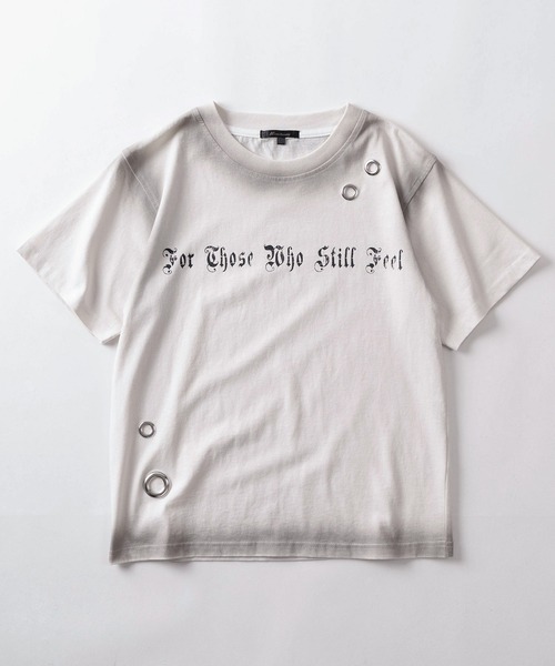 SlashDate(スラッシュデイト)の「【82】スプレー加工 カモフラ柄 アイレット ショート丈 クルーネックTシャツ/ユニセックス/レディース/メンズ(Tシャツ/カットソー・レディース・ブラック/ベージュ/カーキ/ピンク・S/M/L)」の10枚目の写真