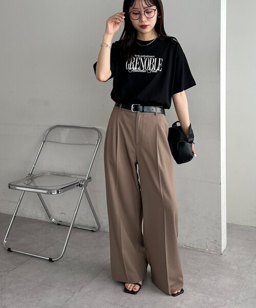 DISCOAT(ディスコート)の「GRENOBLEロゴTシャツ(Tシャツ/カットソー・レディース・オフホワイト/ベビーピンク/ブラック・FREE)」の22枚目の写真