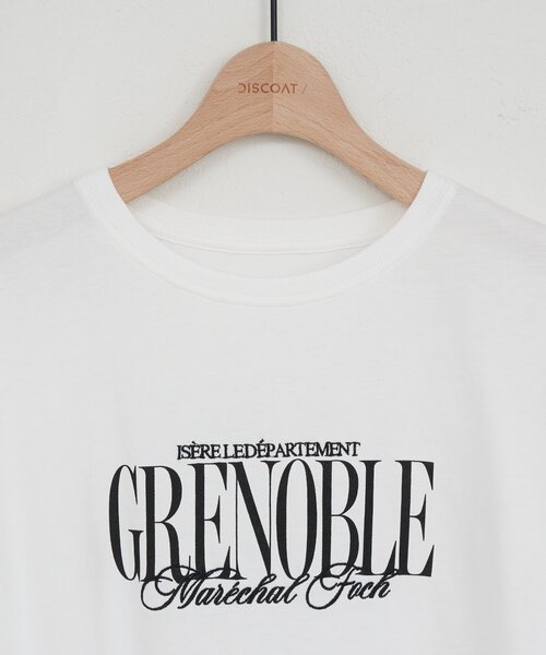 DISCOAT(ディスコート)の「GRENOBLEロゴTシャツ(Tシャツ/カットソー・レディース・オフホワイト/ベビーピンク/ブラック・FREE)」の18枚目の写真