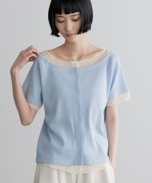 LOWRYS FARM（ローリーズファーム）の「２ＷＡＹレイヤードＳＳ 679660（Tシャツ/カットソー・レディース・ブルー/アイボリー/ブラック・FREE）」の3枚目の写真