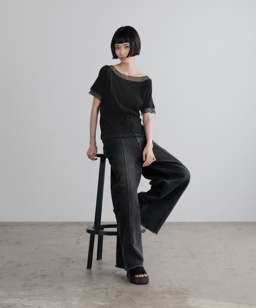 LOWRYS FARM（ローリーズファーム）の「２ＷＡＹレイヤードＳＳ 679660（Tシャツ/カットソー・レディース・ブルー/アイボリー/ブラック・FREE）」の4枚目の写真
