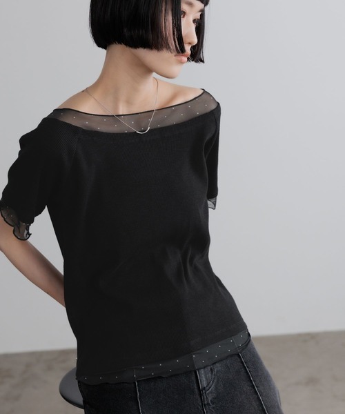 LOWRYS FARM（ローリーズファーム）の「２ＷＡＹレイヤードＳＳ 679660（Tシャツ/カットソー・レディース・ブルー/アイボリー/ブラック・FREE）」の5枚目の写真