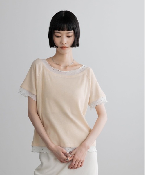 LOWRYS FARM（ローリーズファーム）の「２ＷＡＹレイヤードＳＳ 679660（Tシャツ/カットソー・レディース・ブルー/アイボリー/ブラック・FREE）」の6枚目の写真