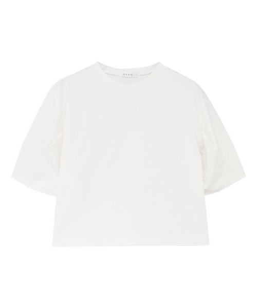 RASW（ラス）の「コーマコットンボリュームハーフスリーブTシャツ（Tシャツ/カットソー・レディース・オフホワイト/ブラック・L/M）」の11枚目の写真