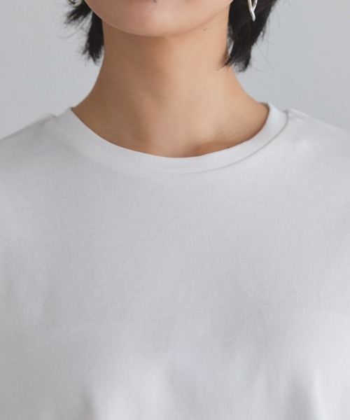RASW（ラス）の「コーマコットンボリュームハーフスリーブTシャツ（Tシャツ/カットソー・レディース・オフホワイト/ブラック・L/M）」の9枚目の写真