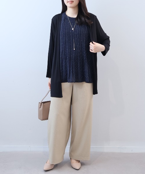 fleur by mint breeze（フルールバイミントブリーズ）の「【L～6L 大きいサイズ】【UVカット/接触冷感】【WEB限定カラーあり】テレコトッパーロングカーディガン（カーディガン/ボレロ・レディース・ブルー/グレー/ブラウン/ライトグリーン/ブラック・4L/3L/LL/5L/6L）」の7枚目の写真