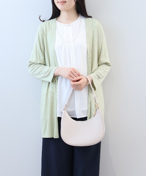 fleur by mint breeze（フルールバイミントブリーズ）の「【L～6L 大きいサイズ】【UVカット/接触冷感】【WEB限定カラーあり】テレコトッパーロングカーディガン（カーディガン/ボレロ・レディース・ブルー/グレー/ブラウン/ライトグリーン/ブラック・4L/3L/LL/5L/6L）」の12枚目の写真