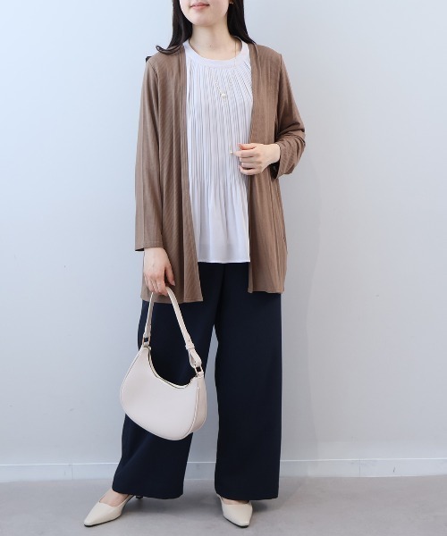 fleur by mint breeze（フルールバイミントブリーズ）の「【L～6L 大きいサイズ】【UVカット/接触冷感】【WEB限定カラーあり】テレコトッパーロングカーディガン（カーディガン/ボレロ・レディース・ブルー/グレー/ブラウン/ライトグリーン/ブラック・4L/3L/LL/5L/6L）」の15枚目の写真