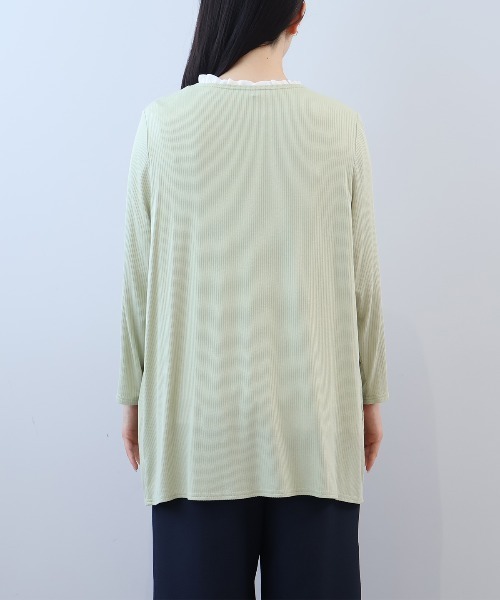 fleur by mint breeze（フルールバイミントブリーズ）の「【L～6L 大きいサイズ】【UVカット/接触冷感】【WEB限定カラーあり】テレコトッパーロングカーディガン（カーディガン/ボレロ・レディース・ブルー/グレー/ブラウン/ライトグリーン/ブラック・4L/3L/LL/5L/6L）」の19枚目の写真