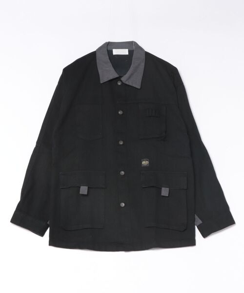 Ritzy(リッツィー)の「ヴィンテージ加工 ワークスタイルのカバーオール(シャツ/ブラウス・メンズ・ブラック・L/M)」の4枚目の写真