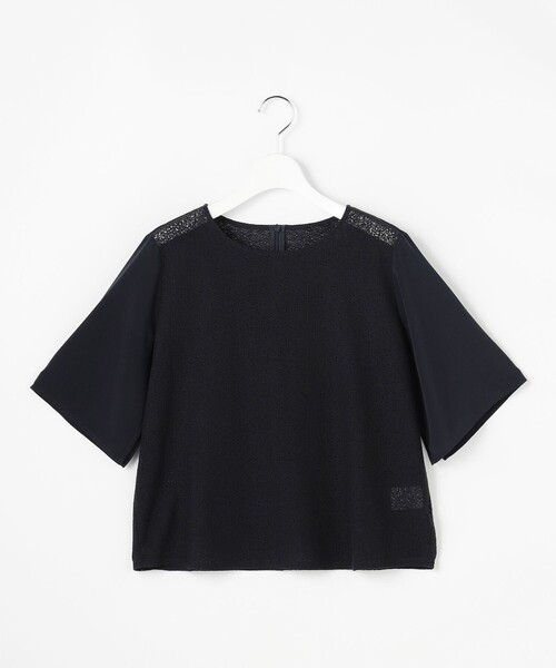 自由区(ジユウク)の「テクスチャージャージーレーシー カットソー(Tシャツ/カットソー・レディース・黄土色系/アイボリー系/ネイビー系・44)」の12枚目の写真