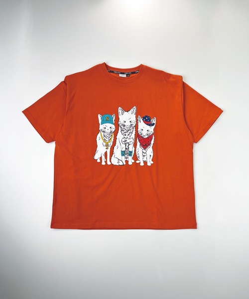 T-MAC OUTING(ティーマック アウティング)の「接触冷感 冷感天竺 3FOXプリント 半袖Tシャツ(Tシャツ/カットソー・メンズ・オートミール/オレンジ/ブラック・M)」の3枚目の写真