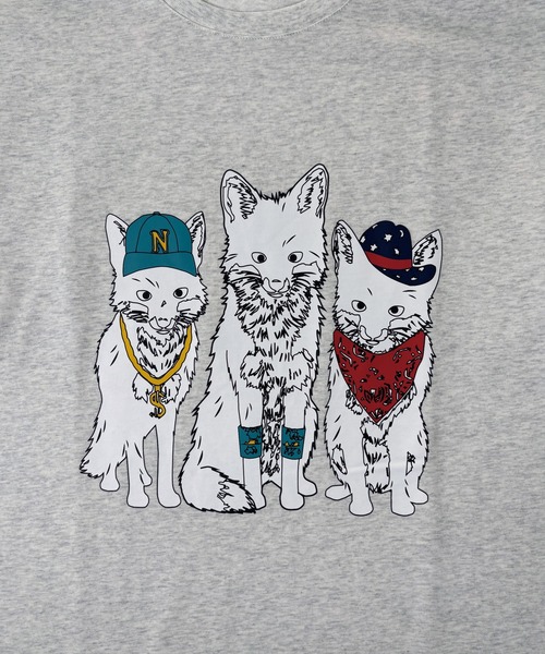 T-MAC OUTING(ティーマック アウティング)の「接触冷感 冷感天竺 3FOXプリント 半袖Tシャツ(Tシャツ/カットソー・メンズ・オートミール/オレンジ/ブラック・M)」の5枚目の写真
