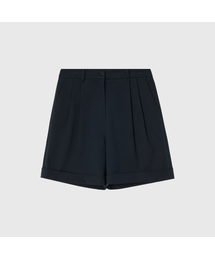 クラリ ターンアップ ハーフパンツ_ネイビー / CLARIE TURN-UP HALF PANTS_NAVY