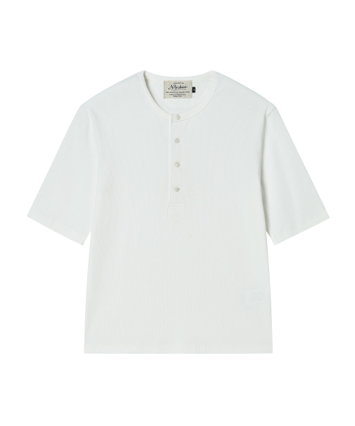 Beyond Closet（-）の「[コレクションライン] パールボタンヘンリーネック半袖Tシャツ ホワイト（Tシャツ/カットソー・メンズ・その他・MEDIUM/LARGE）」の2枚目の写真