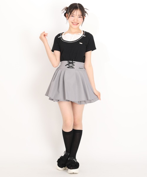 PINKHUNT(ピンクハント)の「PINKHUNT レースアップスカート風ショートパンツ 1830K(その他パンツ・キッズ・アッシュグレー/ベビーピンク・130cm/140cm/150cm/160cm/120cm)」の7枚目の写真