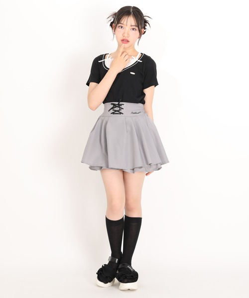 PINKHUNT(ピンクハント)の「PINKHUNT レースアップスカート風ショートパンツ 1830K(その他パンツ・キッズ・アッシュグレー/ベビーピンク・130cm/140cm/150cm/160cm/120cm)」の8枚目の写真