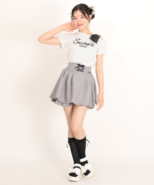 PINKHUNT(ピンクハント)の「PINKHUNT レースアップスカート風ショートパンツ 1830K(その他パンツ・キッズ・アッシュグレー/ベビーピンク・130cm/140cm/150cm/160cm/120cm)」の9枚目の写真