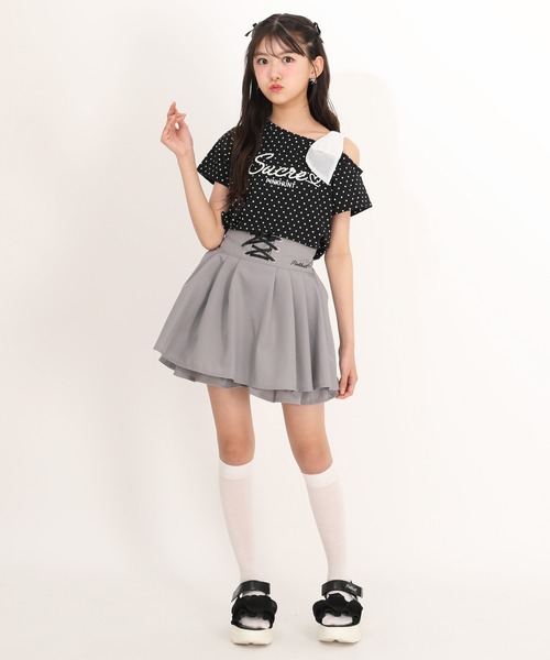 PINKHUNT(ピンクハント)の「PINKHUNT レースアップスカート風ショートパンツ 1830K(その他パンツ・キッズ・アッシュグレー/ベビーピンク・130cm/140cm/150cm/160cm/120cm)」の11枚目の写真
