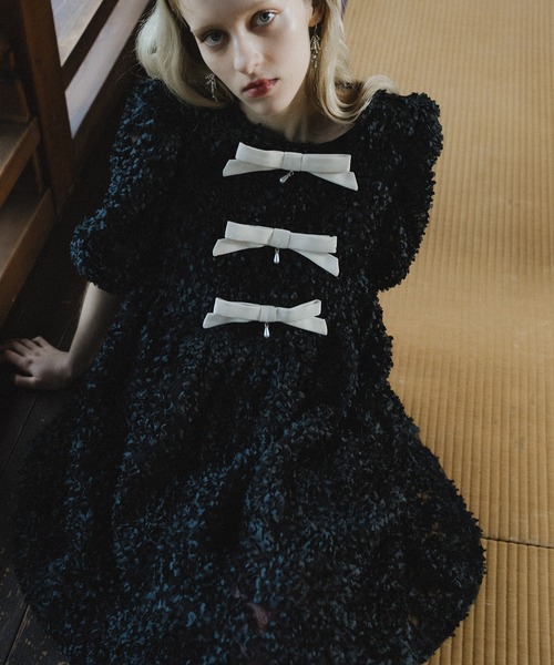 et.UNiVER(エトユニベール)の「Baloom ribbon dress(ドレス・レディース・ブラック/オフホワイト/ピンク・M-Long/M-Short/MEDIUM)」の12枚目の写真