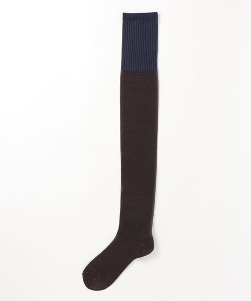 Ray BEAMS(レイビームス)の「◎配色ラメシアーハイSOX(ソックス/靴下・レディース・シルバー/ワイン・ONE SIZE)」の2枚目の写真