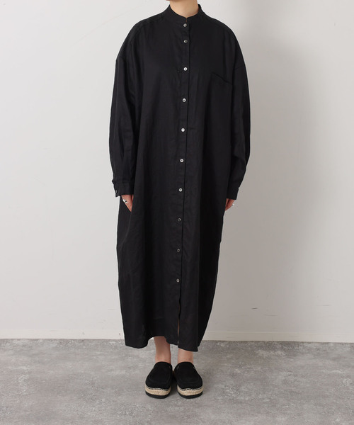 JOURNAL STANDARD LUXE(ジャーナルスタンダード ラックス)の「ソフトリネン シャツワンピース(ワンピース・レディース・ブラック/ホワイト・FREE)」の11枚目の写真