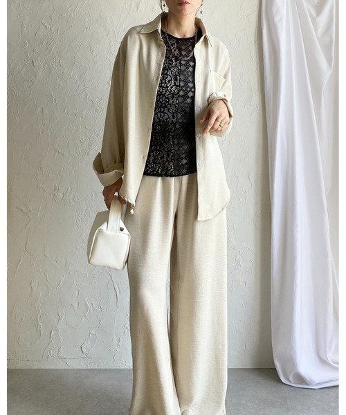 She's Closet(シーズクローゼット)の「長袖 無地 オーバーサイズシャツ ワイドパンツ セットアップ(セットアップ・レディース・アイボリー/モカ/ブラック・FREE)」の20枚目の写真