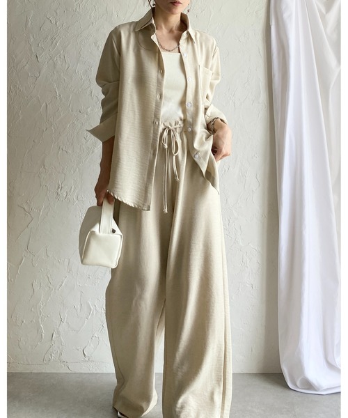 She's Closet(シーズクローゼット)の「長袖 無地 オーバーサイズシャツ ワイドパンツ セットアップ(セットアップ・レディース・アイボリー/モカ/ブラック・FREE)」の21枚目の写真