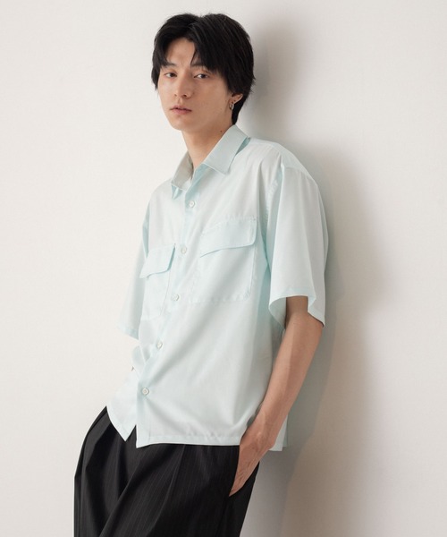 LUCY(ルーシー)の「LUCY/ダブルポケットボクシーシャツ(シャツ/ブラウス・メンズ・サックスブルー/ブラック・MEDIUM/LARGE)」の2枚目の写真