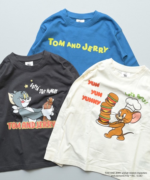 MARKEY'S(マーキーズ)の「【別注】トムとジェリー プリントリブ長袖Tシャツ/おとな(Tシャツ/カットソー・レディース・ブルー/オフホワイト/チャコール・170cm)」の4枚目の写真