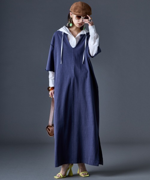 GEVS.（ジェイヴィス）の「シアーパーカーシャツ＜大きいサイズ有＞GEVS.（シャツ/ブラウス・レディース・ブラック/オフホワイト・M/3L/5L/4L/LL/L）」の14枚目の写真