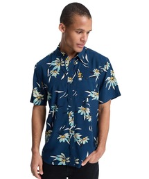 QUIKSILVER メンズ COASTAL FLORAL SS 半袖シャツ フラワープリント【2026年春夏モデル】/クイックシルバー半袖総柄レーヨンシャツ