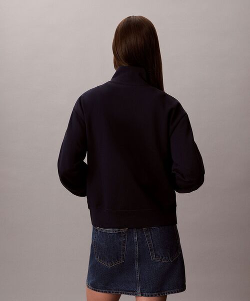 Calvin Klein（カルバン・クライン）の「ロゴテープフルシップジャケット（スウェット・レディース・オフホワイト/ネイビー・XS/M/S）」の9枚目の写真