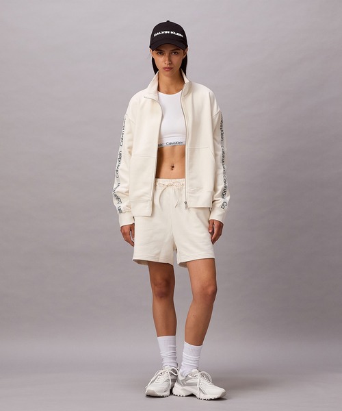 Calvin Klein（カルバン・クライン）の「ロゴテープフルシップジャケット（スウェット・レディース・オフホワイト/ネイビー・XS/M/S）」の13枚目の写真
