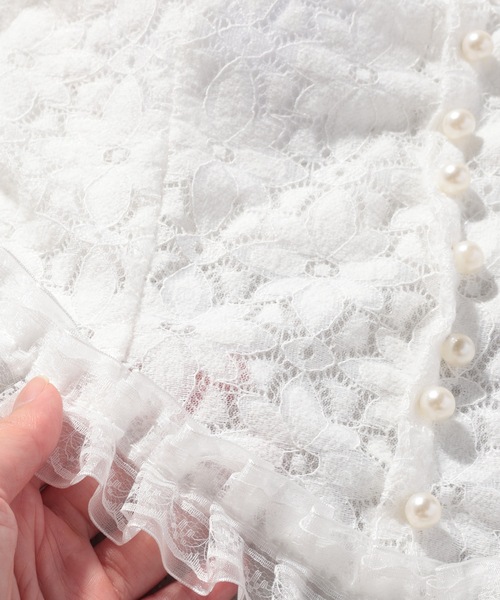 Lace Ladies(レースレディース)の「花柄 レース フリル カップ付き キャミソール ブラトップ(キャミソール・レディース・ブラック/ホワイト・FREE)」の18枚目の写真